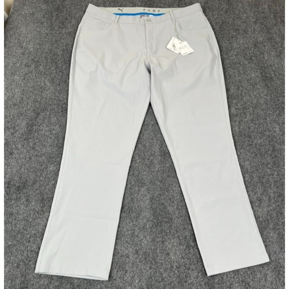 Puma Jackpot 5 pocket Golf Pants High Rise Mens Stretch Waistband GraySize 40X32